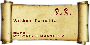 Valdner Kornélia névjegykártya
